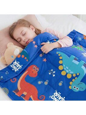 Cozy Dinosaur Weighted Blanket 5lbs | Cool Heavy Throw Gift 36"x48" for Kids